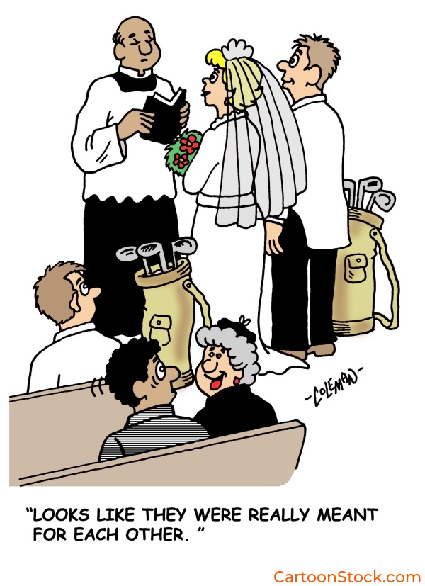 cartoon about
two golfers getting married