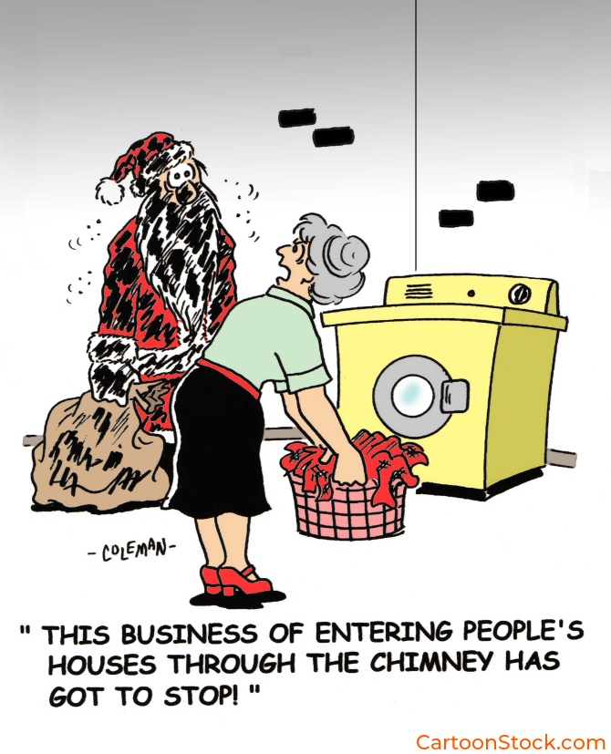 cartoon about
Santa's wife doing laundry