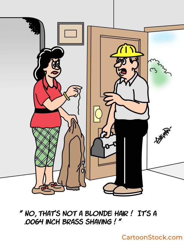 marital infidelity cartoon, marriage cartoon, husband and wife cartoons, metal working cartoon, metal work cartoon, 
metaL shavings cartoon, brass cartoon